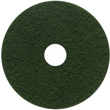 Genuine Joe 13" Scrubbing Floor Pad - 5/Carton - Scrubbing - 175 rpm to 800 rpm Speed Supported - Heavy Duty, Long Lasting - Fiber - Green