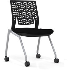 Mayline Thesis - Flex Back, Armless - Black Fabric Seat - Poly Back - Gray Frame - Four-legged Base - 2 / Carton