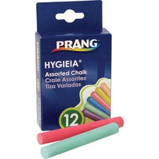 Dixon Prang Hygieia Chalk - 3.3" Length - 0.4" Diameter - Assorted - 12 / Box