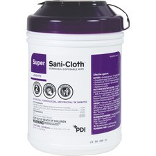 Nice-Pak Super Sani-Cloth Germicidal Wipes - Wipe - 12 / Carton - White