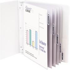 C-Line Heavyweight Poly Sheet Protectors with Index Tabs - 5-Tab Set, Clear Tabs, Top Loading, 8 1/2 x 11, 5/ST, 05557