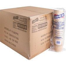 Genuine Joe Ripple Hot Cups - 12 fl oz - 500 / Carton - Brown - Hot Drink
