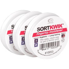 LEE SortKwik Multi-pack Fingertip Moistener - White - Non-toxic, Odorless - 3 / Pack