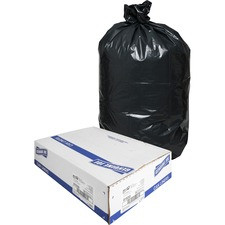 Genuine Joe Heavy-Duty Trash Can Liners - Medium Size - 33 gal - 33" Width x 40" Length x 1.50 mil (38 Micron) Thickness - Low Density - Black - 100/Carton