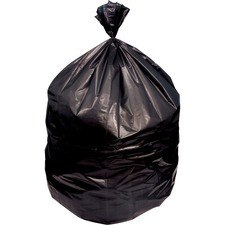 Genuine Joe Strong Economical Trash Bags - 56 gal - 43" Width x 48" Length x 0.87 mil (22 Micron) Thickness - Black - Resin - 150/Carton - Waste Disposal