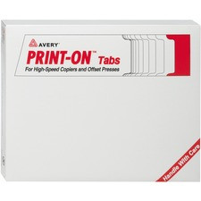 Avery 3-Hole Punched Copier Tabs - 150 x Divider(s) - Print-on Tab(s) - 5 - 5 Tab(s)/Set - 8.5" Divider Width x 11" Divider Length - 3 Hole Punched - White Paper Divider - White Paper Tab(s) - 150 / Box