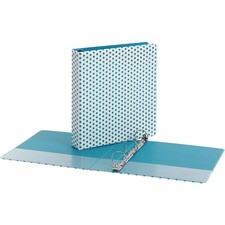 Oxford 1-1/2" Back-mounted Round Ring Binder - 1 1/2" Binder Capacity - 350 Sheet Capacity - Round Ring Fastener(s) - 2 Internal Pocket(s) - Teal - 1 Each