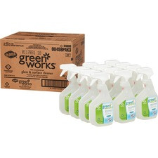 Clorox Commercial Solutions Green Works Glass & Surface Cleaner - Spray - 32 fl oz (1 quart) - Original Scent - 12 / Carton - Clear