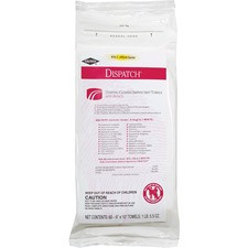 Dispatch Hospital Cleaner Disinfectant Towels with Bleach - Ready-To-Use Towel - 60 / Pack - 12 / Carton - White