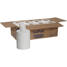 Sofpull Centerpull Junior Capacity Paper Towels - 1 Ply - 12" x 7.80" - 275 Sheets/Roll - White - Soft, Absorbent - For Washroom - 2200 - 8 / Carton