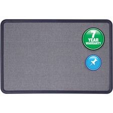 Quartet Contour Bulletin Board - 36" Height x 48" Width - Blue Fabric Surface - Durable, Self-healing - Navy Frame - 1 Each