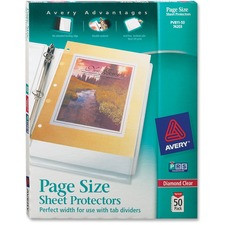 Avery Page Size Sheet Protectors - 1 x Sheet Capacity - For Letter 8 1/2" x 11" Sheet - Ring Binder - Clear - Polypropylene - 50 / Box