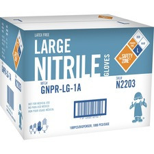 Safety Zone Powder Free Blue Nitrile Gloves - Large Size - Blue - Powder-free, Comfortable, Allergen-free, Silicone-free, Latex-free, Textured - For Cleaning, Dishwashing, Food, Janitorial Use, Painting, Pet Care - 9.65" Glove Length