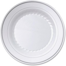 Comet Masterpiece Round Plate - Disposable - White - Plastic Body - 12 / Carton