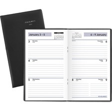 At-A-Glance DayMinder Weekly Pocket Planner - Julian Dates - Weekly - 1 Year - January 2023 till December 2023 - 1 Week Double Page Layout - 3 1/2" x 6 3/16" Sheet Size - Paper - Black - Non-refillable - 1 Each
