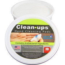 LEE Clean-ups Pre-moistened Hand Cleaning Pads - 2 Ply - Mild Floral - 3" Roll Diameter - White - Cloth - Anti-bacterial, Moisture Resistant - For Hand, General Purpose - 60 / Each
