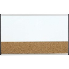 Quartet Arc Cubicle Combination Board - 30" (2.5 ft) Width x 18" (1.5 ft) Height - White Cork Surface - Silver Aluminum Frame - Horizontal - 1 Each