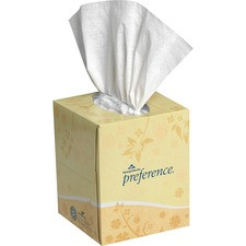 Preference Cube Box Facial Tissue by GP Pro - 2 Ply - 7.65" x 8.85" - White - Soft, Absorbent - 100 Per Box - 1 Box