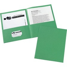 Avery Letter Pocket Folder - 8 1/2" x 11" - 40 Sheet Capacity - 2 Internal Pocket(s) - Green - 125 / Carton