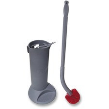 Unger Ergo Toilet Bowl Brush Set - Nylon Bristle - 26" Handle Length - 8.8" Overall Length - 1 / Kit - Gray
