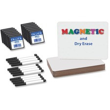 Flipside Magnetic Dry Erase Board Set Class Pack - 9" (0.8 ft) Width x 12" (1 ft) Height - White Surface - Rectangle - 12 / Pack