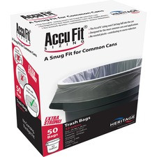 Heritage Accufit Reprime 32 Gallon Can Liners - 32 gal - 33" Width x 44" Length x 0.90 mil (23 Micron) Thickness - Low Density - Clear - Linear Low-Density Polyethylene (LLDPE) - 50/Box - Garbage
