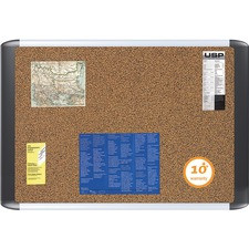 MasterVision MV TechCork Bulletin Boards - 24" Height x 36" Width - Cork Cork Surface - Self-healing - Aluminum Frame - 1 Each