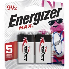 Energizer MAX Alkaline 9 Volt Batteries, 2 Pack - For Multipurpose - 9V - 9 V DC - 595 mAh - Alkaline - 2 / Pack