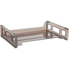 Business Source Side-loading Stackable Letter Trays - Desktop - Stackable - Smoke - 1 Each