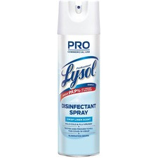 Professional Lysol Linen Disinfectant Spray - Aerosol - 19 fl oz (0.6 quart) - Crisp Linen Scent - 12 / Carton - Clear