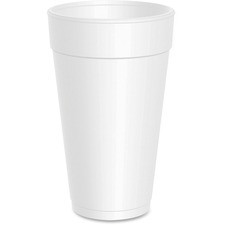 Dart Insulated Foam Cups - 25 / Pack - 20 fl oz - Round - 25 / Carton - White - Foam - Beverage, Coffee, Cappuccino, Soft Drink, Juice, Hot Drink, Cold Drink, Iced Tea, Smoothie