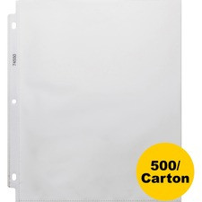 Business Source Top-Loading Poly Sheet Protectors - 3.2 mil Thickness - For Letter 8 1/2" x 11" Sheet - 3 x Holes - Ring Binder - Rectangular - Clear - Polypropylene - 500 / Carton