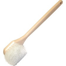 Genuine Joe 20" Nylon Utility Brush - Synthetic Fiber Bristle - 20" Handle Length - 12 / Carton - White