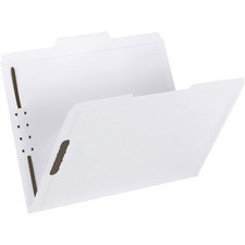 Smead 1/3 Tab Cut Letter Recycled Fastener Folder - 8 1/2" x 11" - 3/4" Expansion - 2 x Prong K Style Fastener(s) - 2" Fastener Capacity - Assorted Position Tab Position - Stock - White - 10% Recycled - 50 / Box