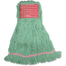Genuine Joe GJOLGR5B, Synthetic Blend Large Mophead, 1 Each, Green - Synthetic, Cotton, Rayon, Fiber