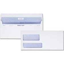 Quality Park Reveal-n-Seal Double Window Envelopes - Double Window - #9 - 8 7/8" Width x 3 7/8" Length - 24 lb - 500 / Box - White