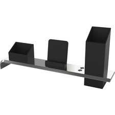 Artistic Strategic Desktop Organizer - 4.3" Height x 13.4" Width3" Length - Desktop - Black, Silver - Plastic - 1 Each