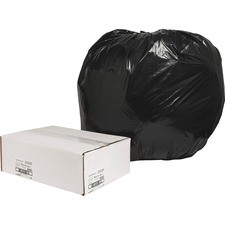 Nature Saver Black Low-density Recycled Can Liners - Extra Large Size - 56 gal - 43" Width x 48" Length x 1.25 mil (32 Micron) Thickness - Low Density - Black - Plastic - 100/Carton - Cleaning Supplies