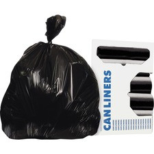 Heritage AccuFit RePrime Can Liners - 23 gal - 28" Width x 45" Length x 0.90 mil (23 Micron) Thickness - Black - Resin - 8/Carton - 25 Per Roll - Can