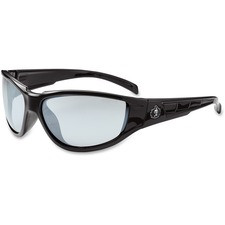 Ergodyne Njord In/Outdoor Lens Safety Glasses - Durable, Flexible, Scratch Resistant - Ultraviolet Protection - Black - 1 Each