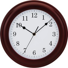 Victory Light Light Tempus Wall Clock - Analog - Quartz - Mahogany/Wood Case