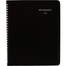 At-A-Glance DayMinder Monthly Planner - Julian Dates - Monthly - 1 Year - January 2023 till December 2023 - 1 Month Double Page Layout - 6 7/8" x 8 3/4" Sheet Size - Wire Bound - Desktop - Black - Simulated Leather - Non-refillable - 1 Each
