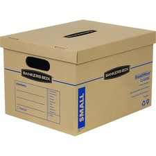 SmoothMove Classic Moving Boxes, Small - External Dimensions: 12.5" Width x 16.3" Depth x 10.5"Height - Media Size Supported: Letter, Legal - Lift-off Closure - Corrugated - Kraft - For File - Recycled - 10 / Carton