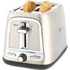 Oster 2 Slice Toaster - 800 W - Toast, Bread, Bagel, Waffle - Brushed Stainless Steel