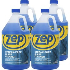 Zep Streak-free Glass Cleaner - Liquid - 128 fl oz (4 quart) - 4 / Carton - Blue