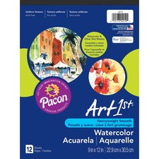 UCreate Watercolor Pad - 12 Sheets - 9" x 12" - White Paper - Acid-free - Recycled - 12 / Pad
