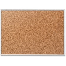Quartet Classic Series Bulletin Board - 18" Height x 24" Width - Brown Natural Cork Surface - Heavy-gauge, Self-healing, Heavy Duty - Silver Aluminum Frame - 1 Each