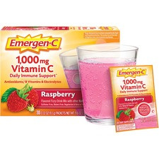 Emergen-C Raspberry Vitamin C Drink Mix - For Immune Support - Fruit, Raspberry - 1 / Each