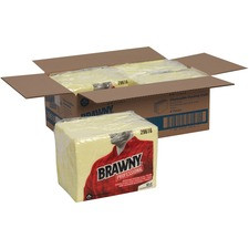 Brawny Professional Disposable Dusting Cloths - Wipe - 17" Width x 24" Length - 200 / Carton - Yellow