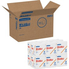Wypall L30 Light Duty Wipers - 12.50" x 12" - White - For Face, Hand - 90 Per Pack - 12 / Carton